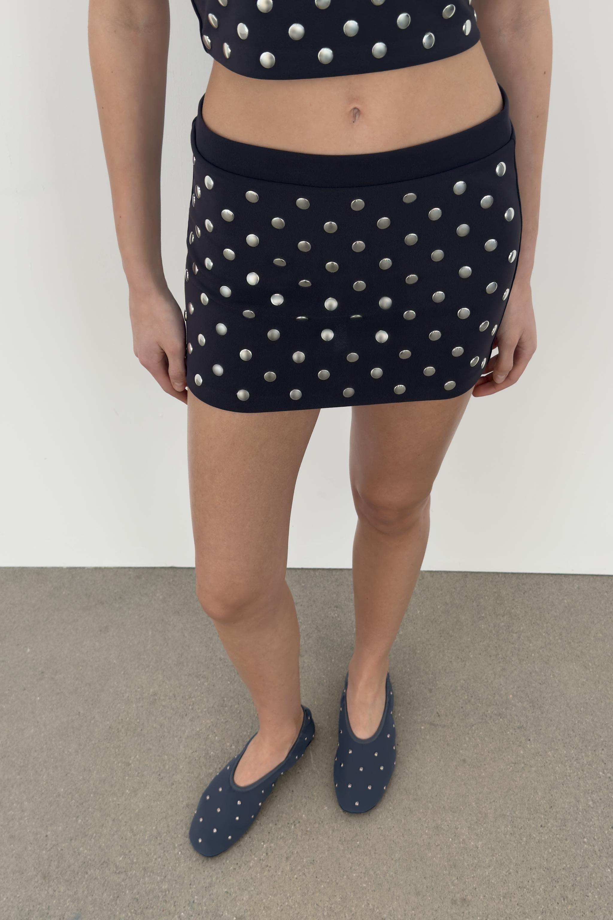 STUDDED MINI SKIRT